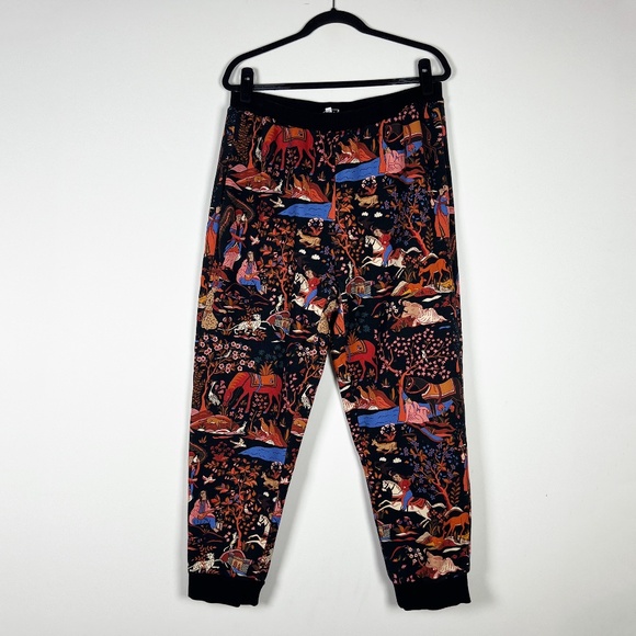 Rhode Harry Print Pattern Horse Nature French Terry Cotton Ankle Crop Joggers XL - Picture 1 of 4